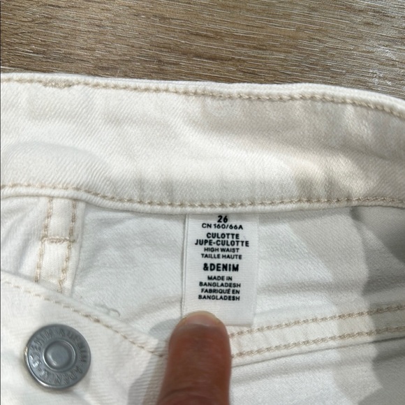 &DENIM Size 26 White Wide Leg Flare Jeans with Frayed Hem - Picture 2 of 13